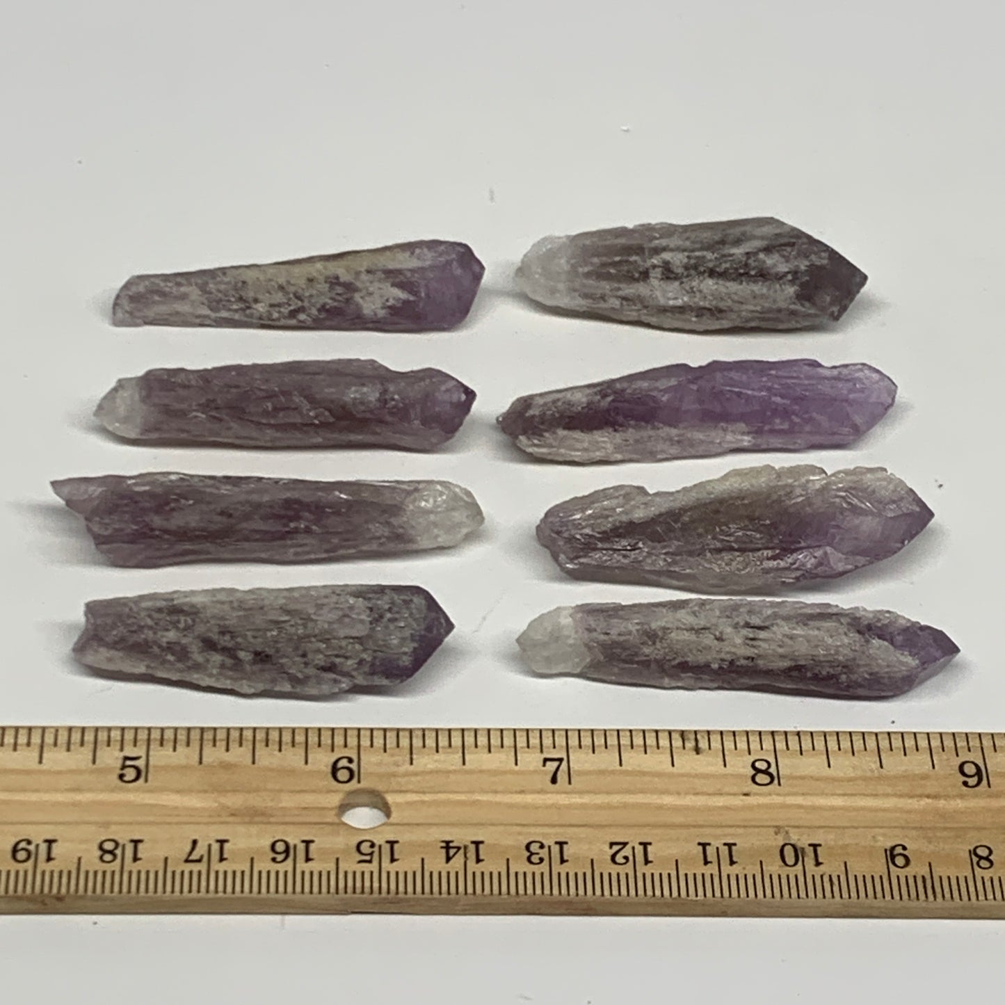 70.2g, 1.9" - 2.2", 8pcs, Amethyst Point Polished Rough lower part @Brazil, B288