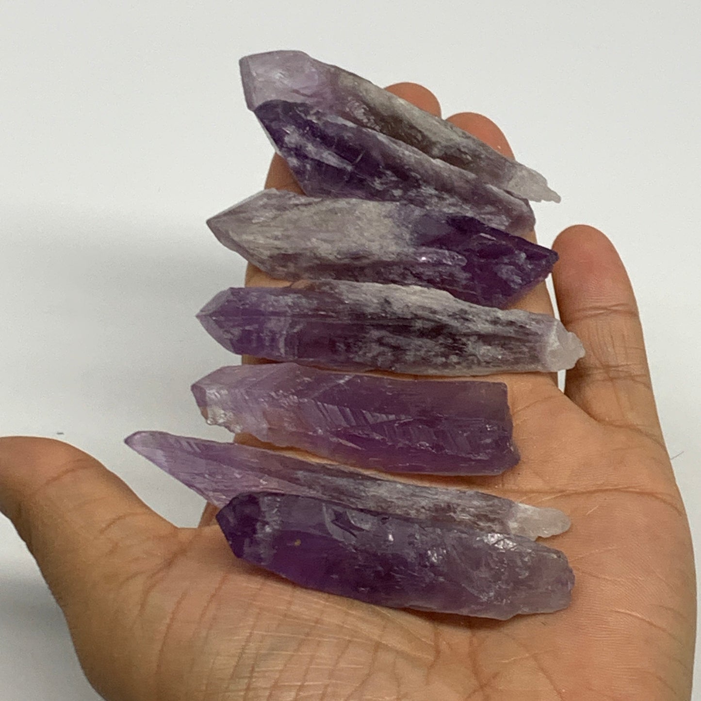 106.1g, 2.3" - 3", 7pcs, Amethyst Point Polished Rough lower part @Brazil, B2885