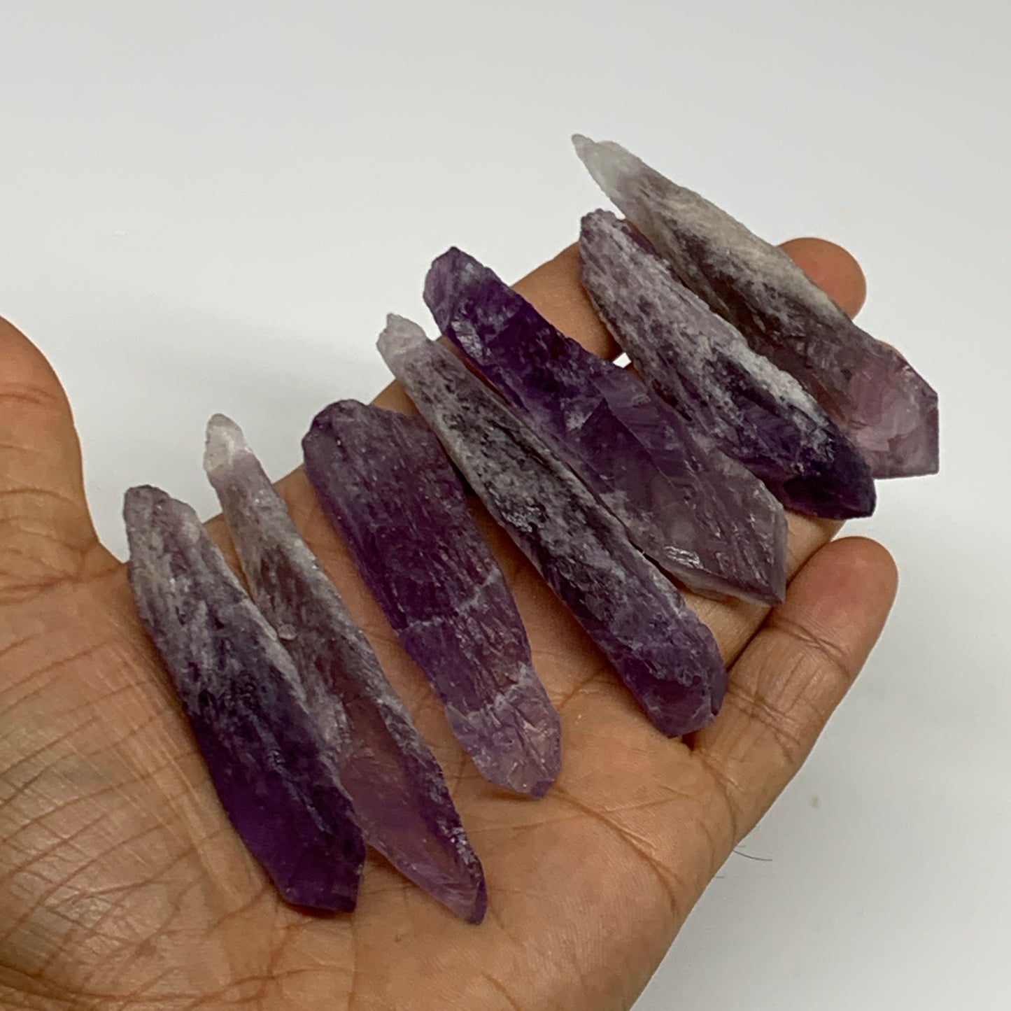 106.1g, 2.3" - 3", 7pcs, Amethyst Point Polished Rough lower part @Brazil, B2885