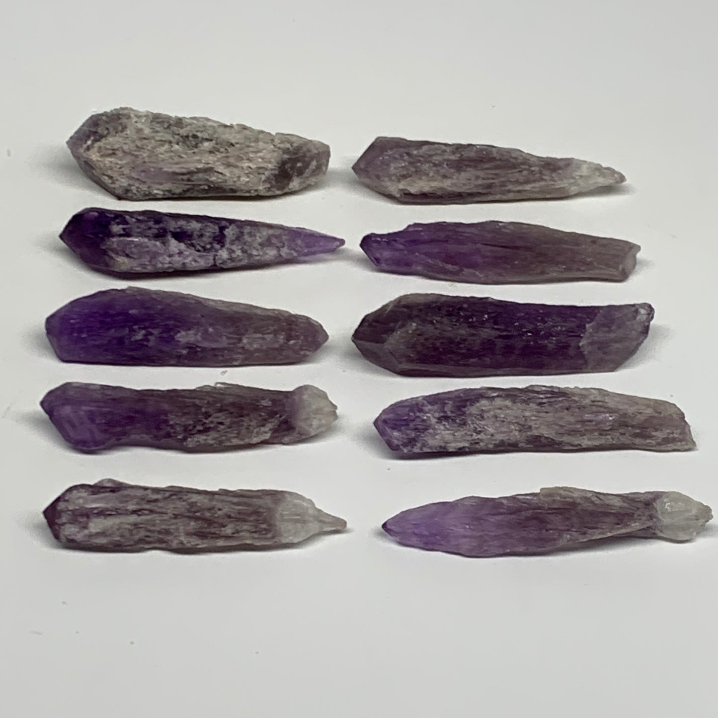 135.9g, 2.3" - 2.6", 10pcs, Amethyst Point Polished Rough lower part @Brazil, B2