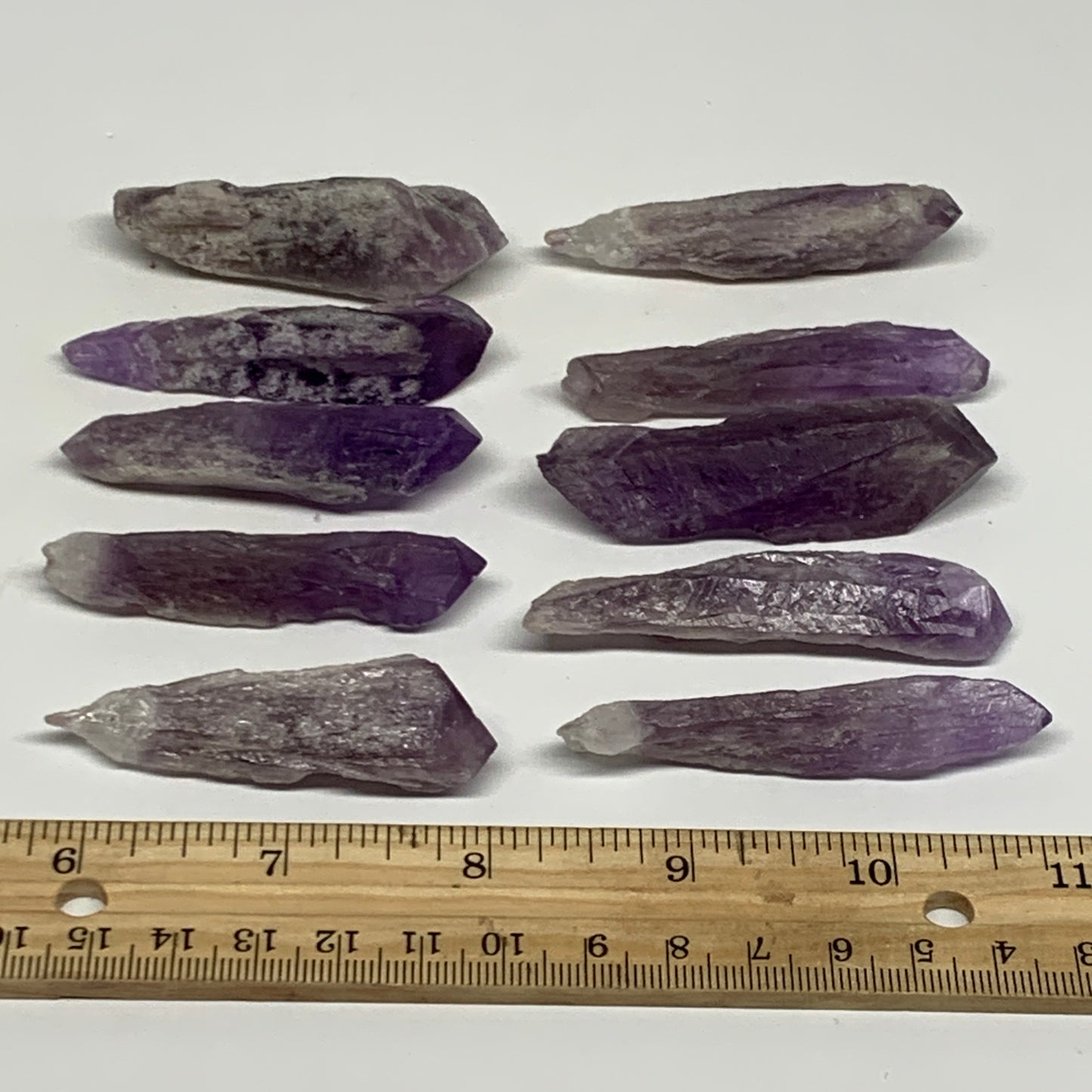 135.9g, 2.3" - 2.6", 10pcs, Amethyst Point Polished Rough lower part @Brazil, B2