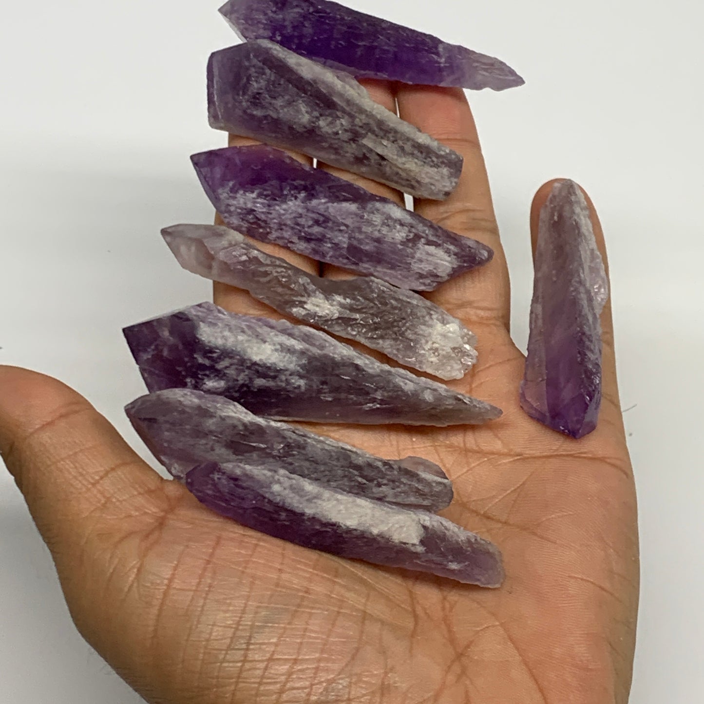 125.3g, 2.2" - 2.9", 8pcs, Amethyst Point Polished Rough lower part @Brazil, B28