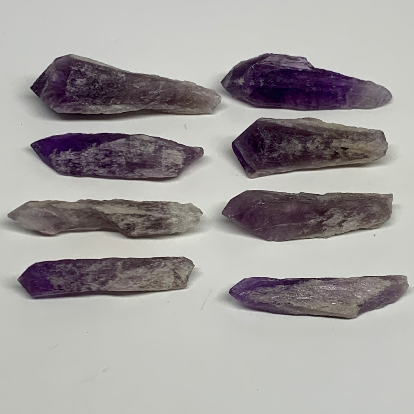 125.3g, 2.2" - 2.9", 8pcs, Amethyst Point Polished Rough lower part @Brazil, B28