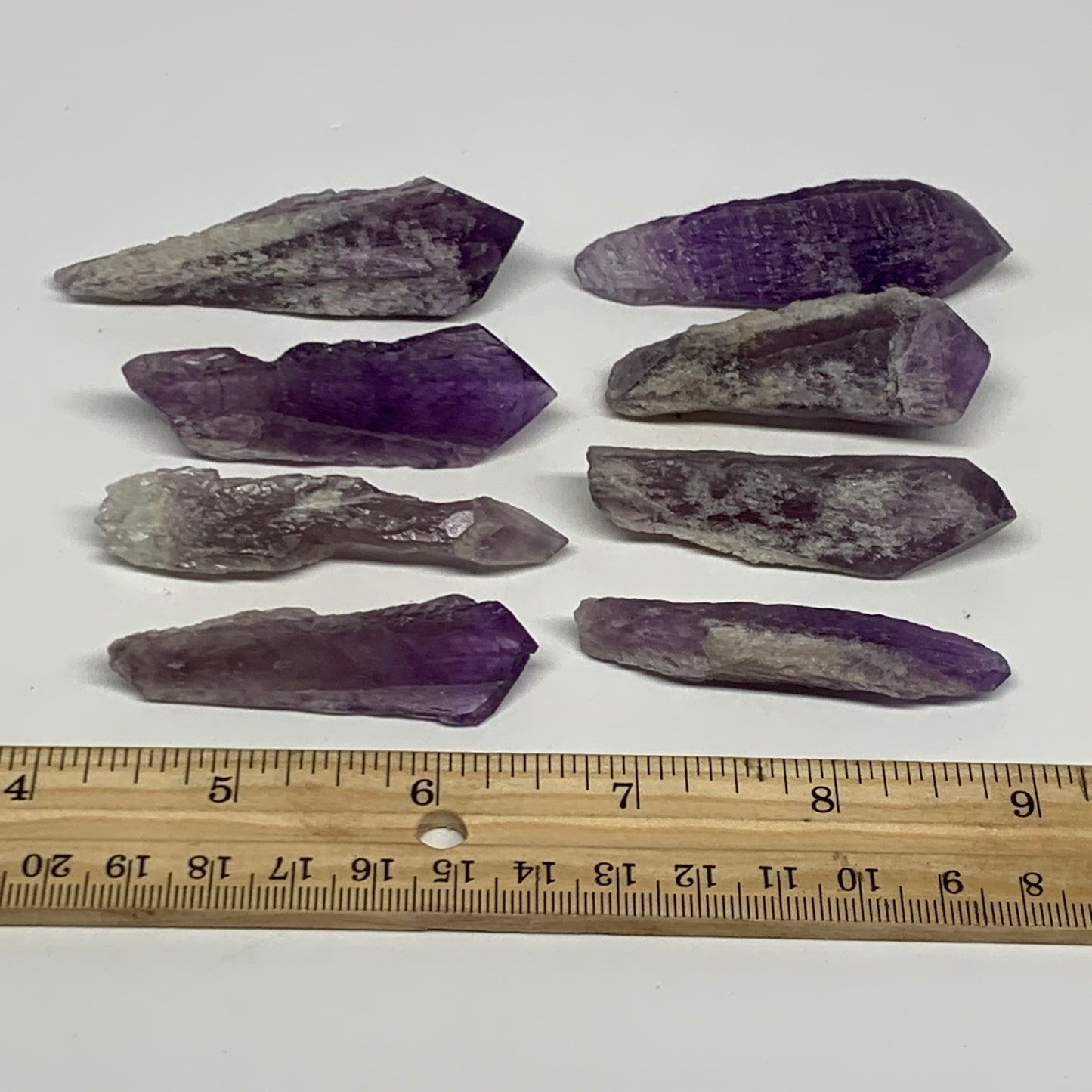 125.3g, 2.2" - 2.9", 8pcs, Amethyst Point Polished Rough lower part @Brazil, B28