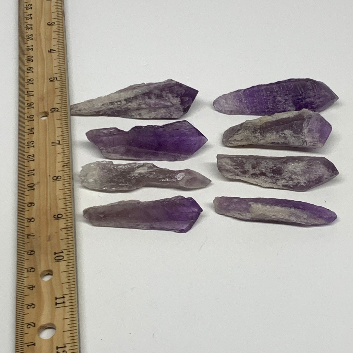 125.3g, 2.2" - 2.9", 8pcs, Amethyst Point Polished Rough lower part @Brazil, B28