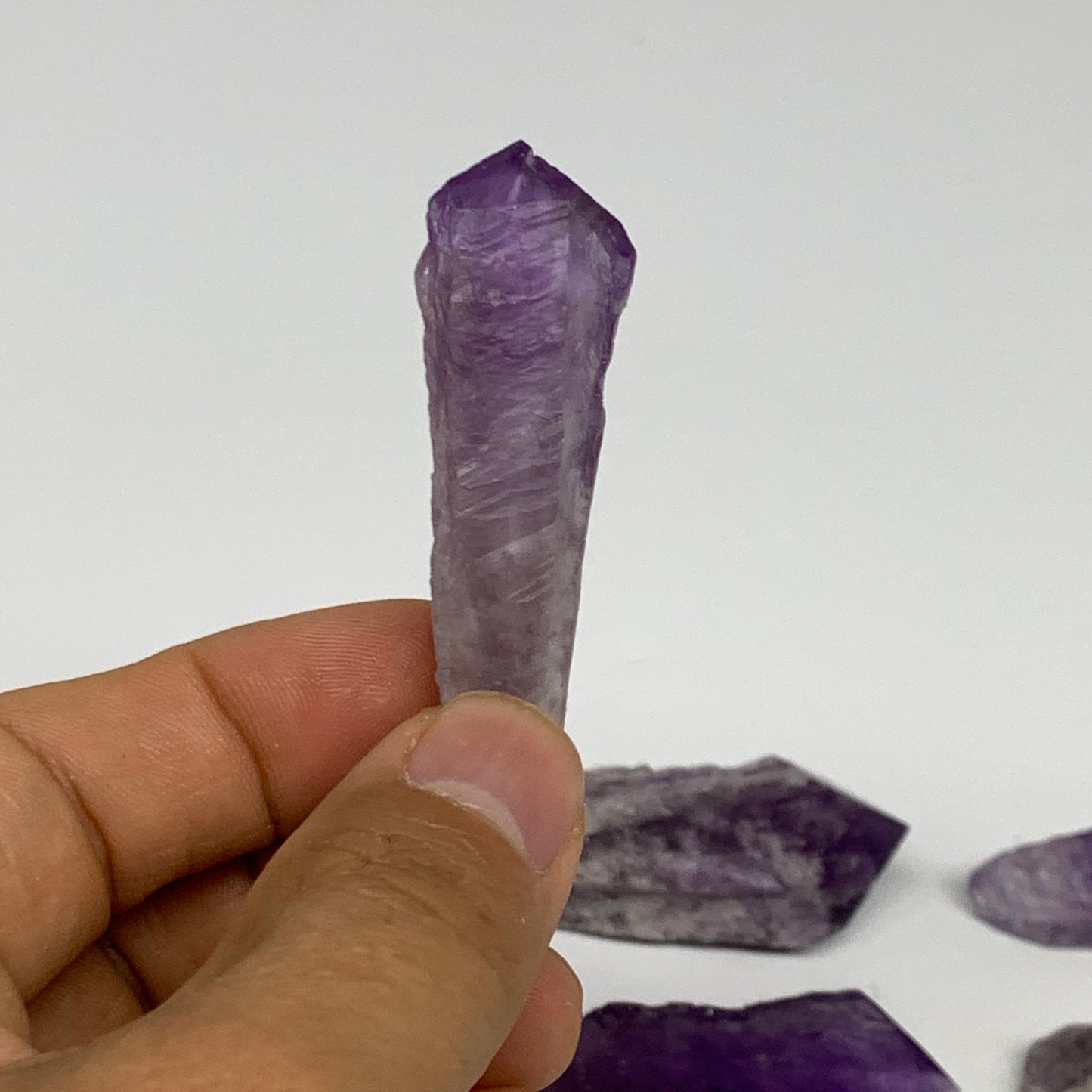 125.3g, 2.2" - 2.9", 8pcs, Amethyst Point Polished Rough lower part @Brazil, B28