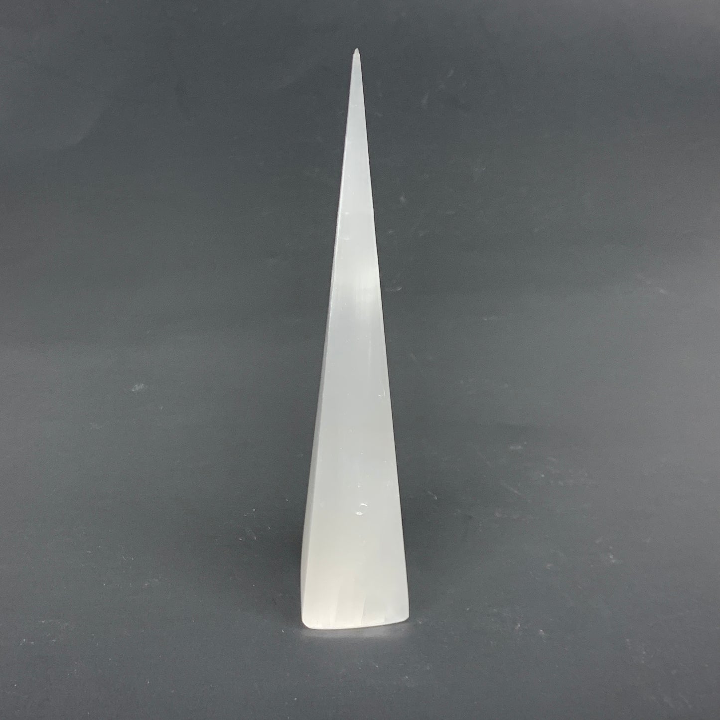 242.2g, 7.5"x1.4", Selenite (Satin Spar) Crystal Crystal Tower Point,B35942