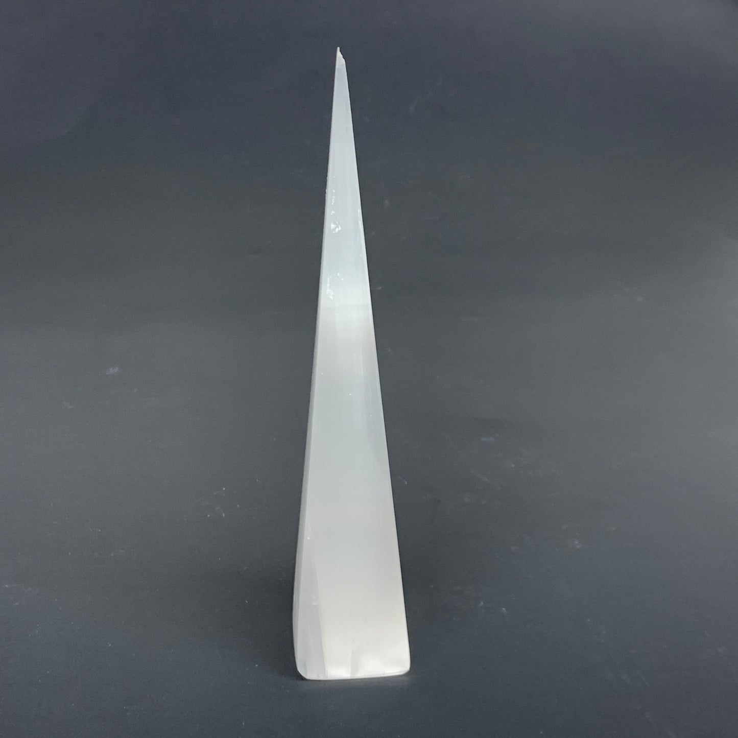 242.2g, 7.5"x1.4", Selenite (Satin Spar) Crystal Crystal Tower Point,B35942