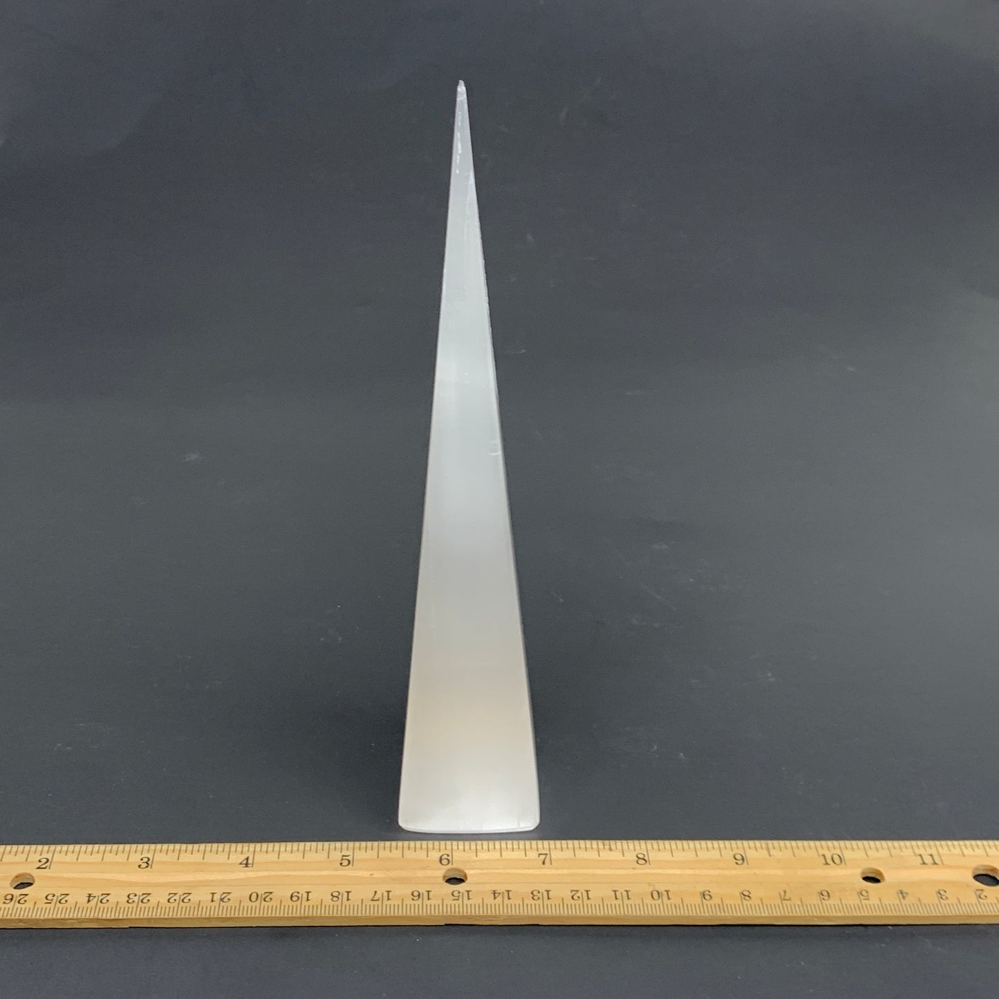 242.2g, 7.5"x1.4", Selenite (Satin Spar) Crystal Crystal Tower Point,B35942