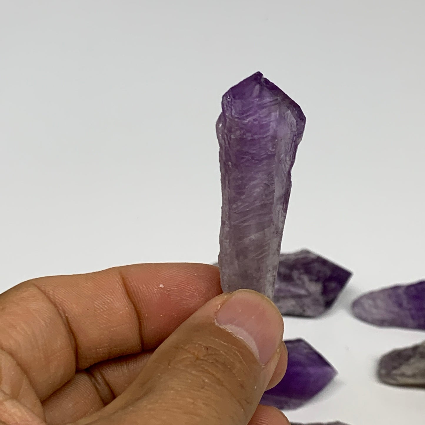 125.3g, 2.2" - 2.9", 8pcs, Amethyst Point Polished Rough lower part @Brazil, B28