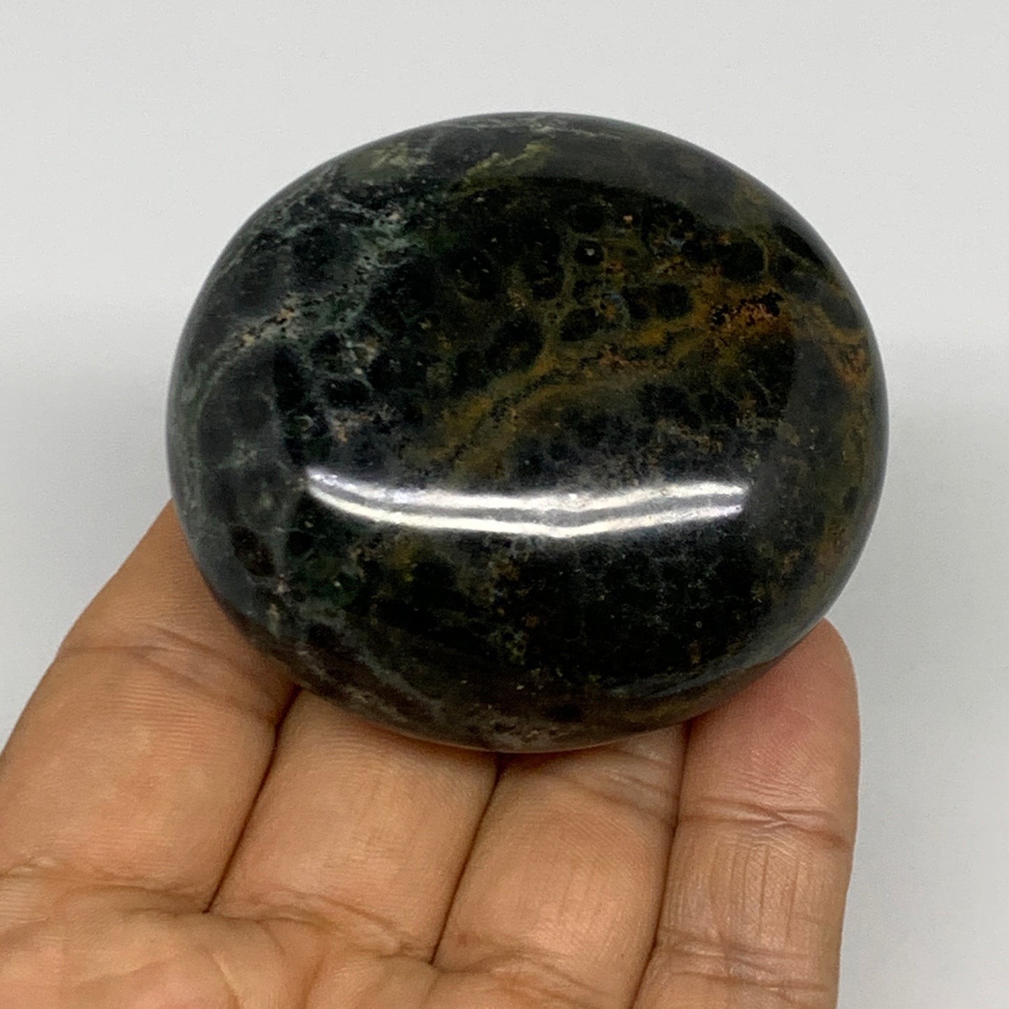 139g, 2.3"x2.2"x1.1", Crocodile Kambaba Jasper Palm-Stone @Madagascar, B28070