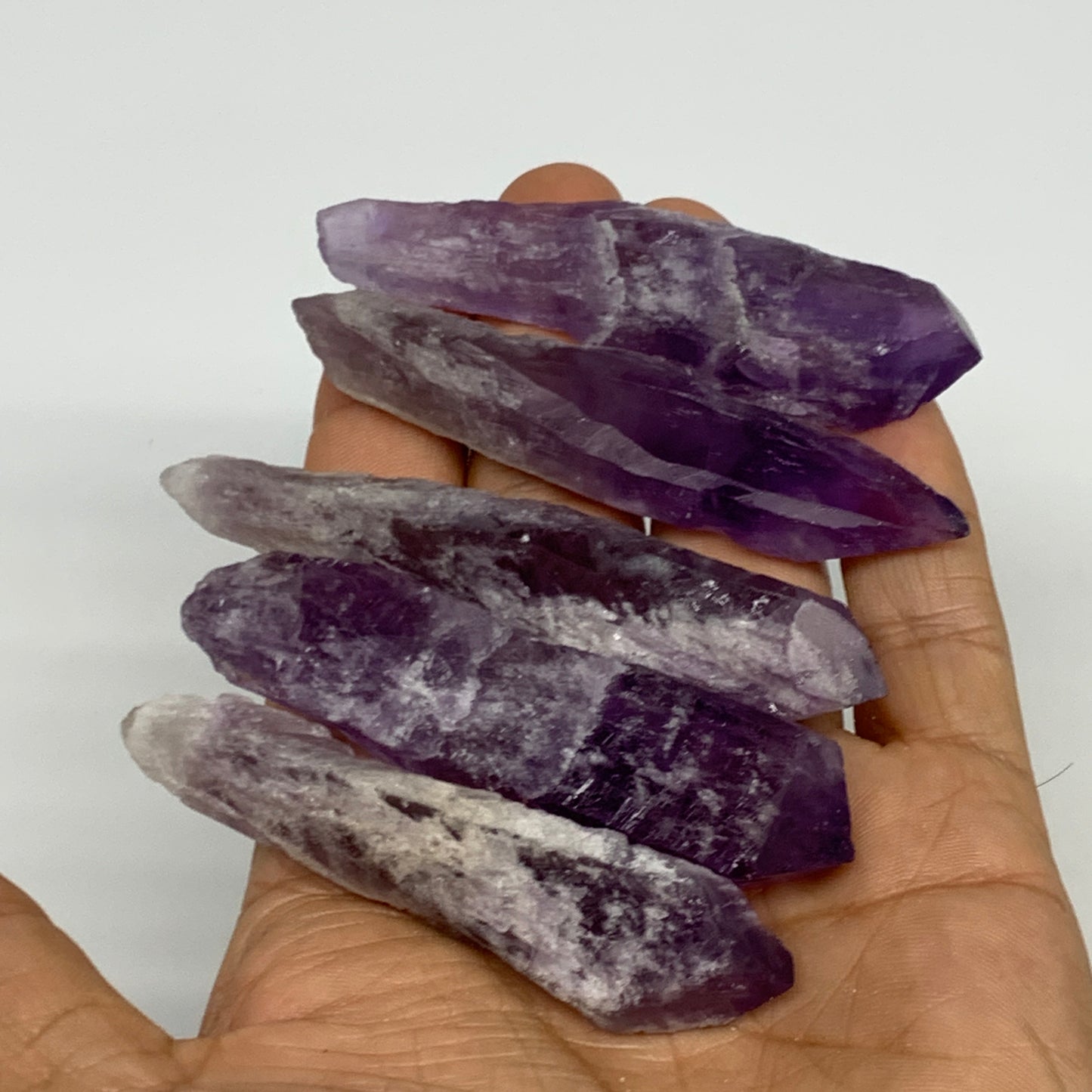 100.5g, 2.8" - 3.1", 5pcs, Amethyst Point Polished Rough lower part @Brazil, B28