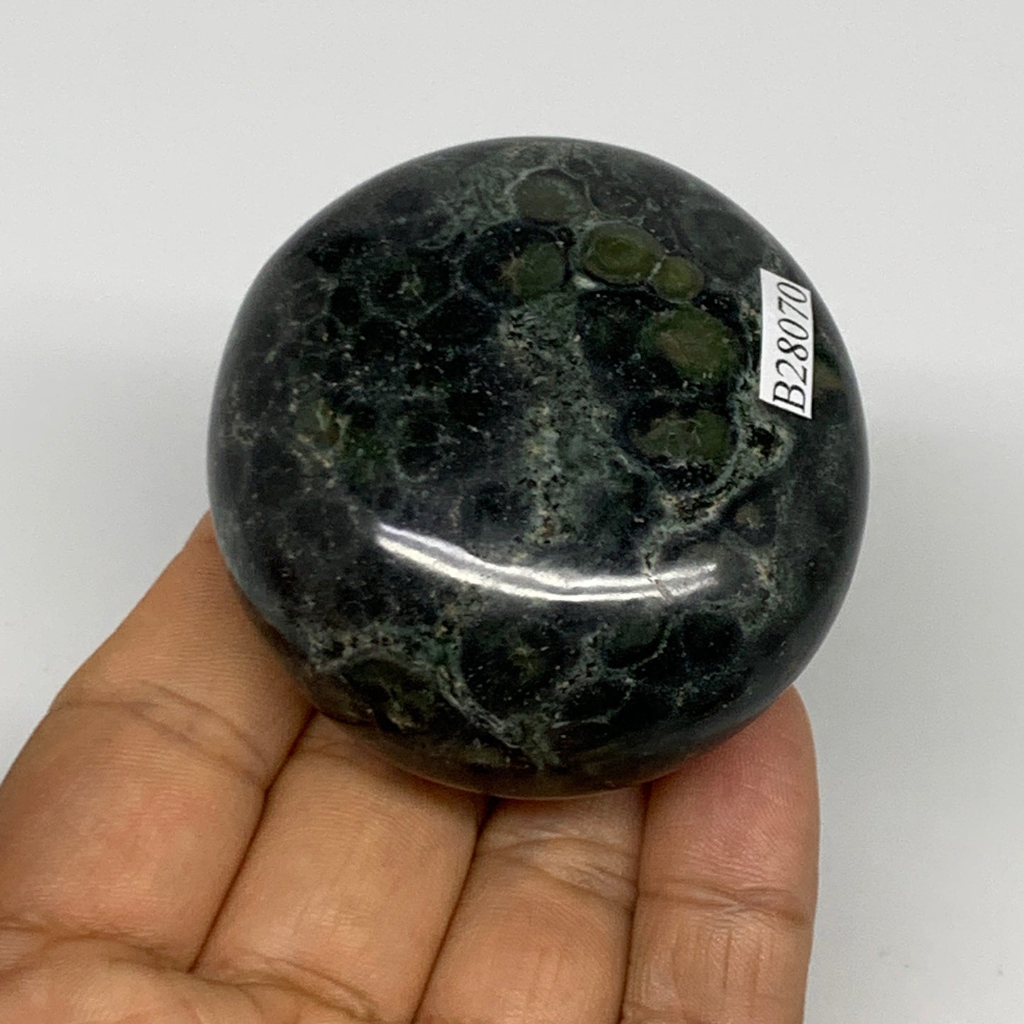 139g, 2.3"x2.2"x1.1", Crocodile Kambaba Jasper Palm-Stone @Madagascar, B28070