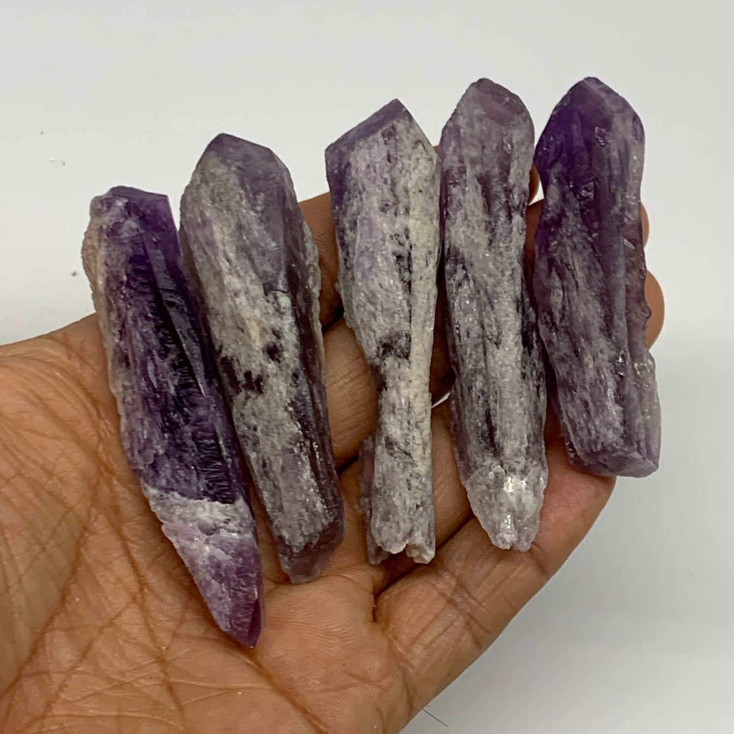 103g, 2.6 - 3", 5pcs, Amethyst Point Polished Rough lower part @Brazil, B28864