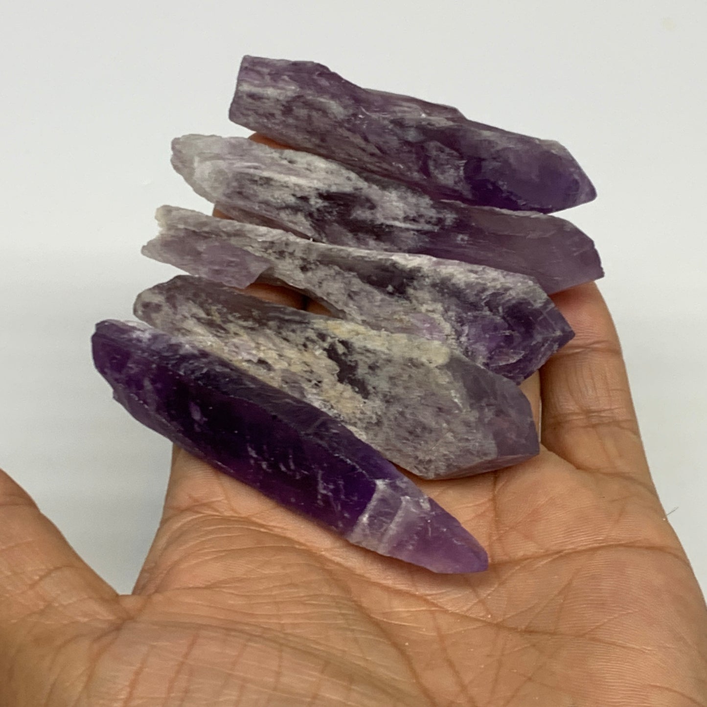 103g, 2.6 - 3", 5pcs, Amethyst Point Polished Rough lower part @Brazil, B28864