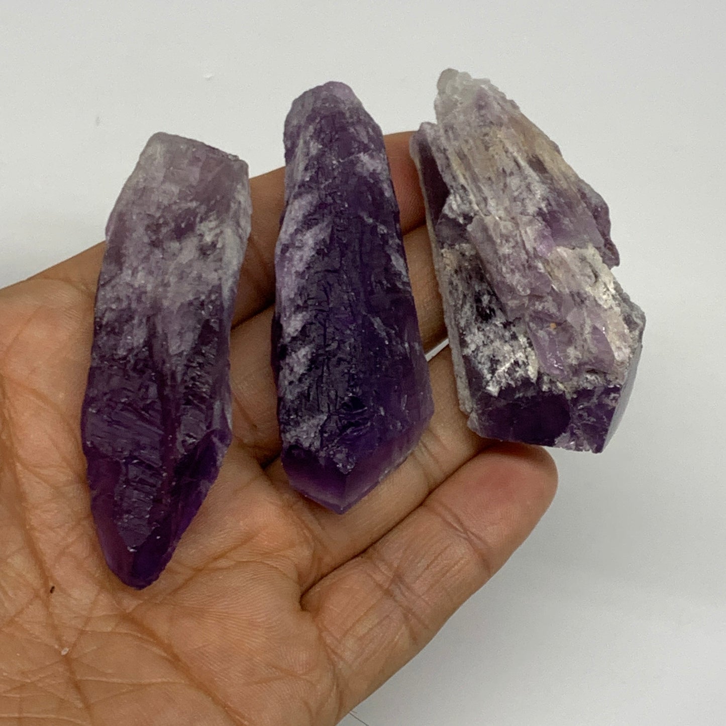 84.4g, 2.4 - 2.6", 3pcs, Amethyst Point Polished Rough lower part @Brazil, B2886