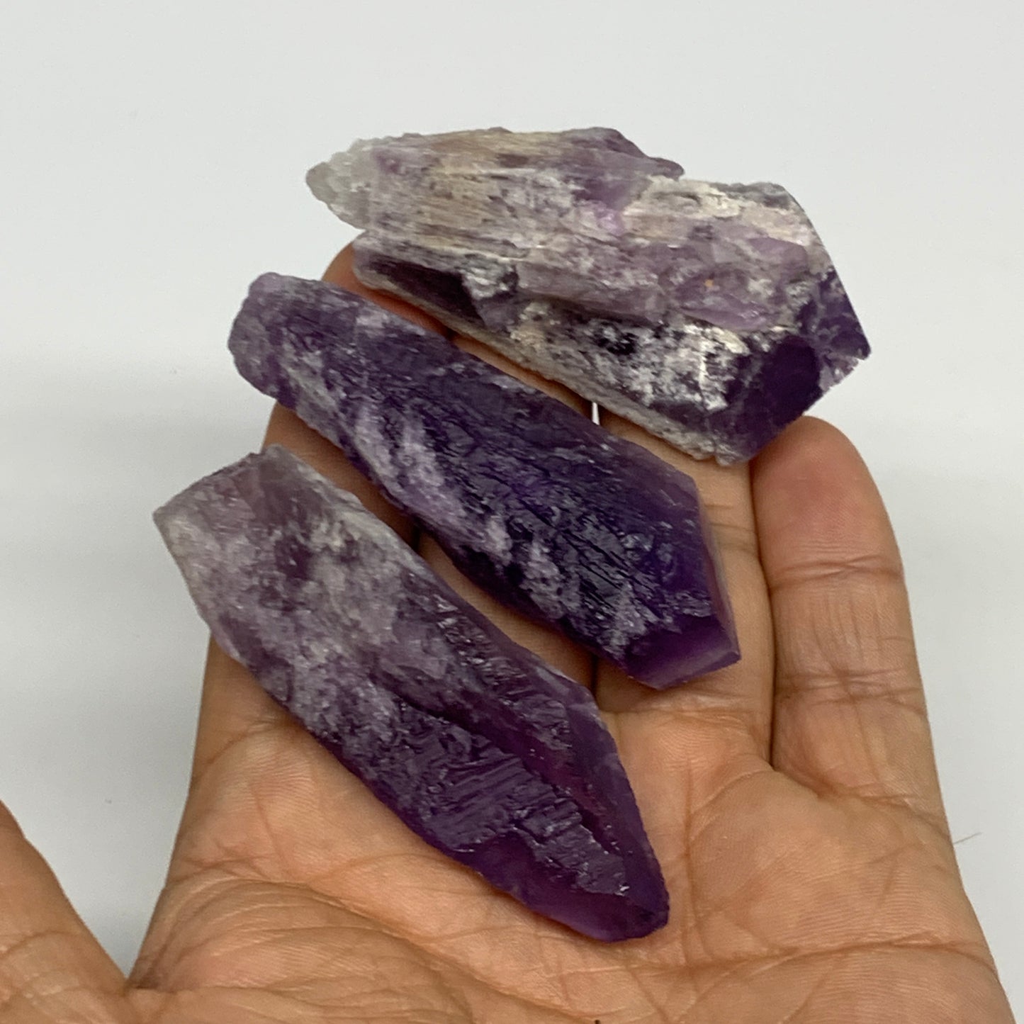 84.4g, 2.4 - 2.6", 3pcs, Amethyst Point Polished Rough lower part @Brazil, B2886