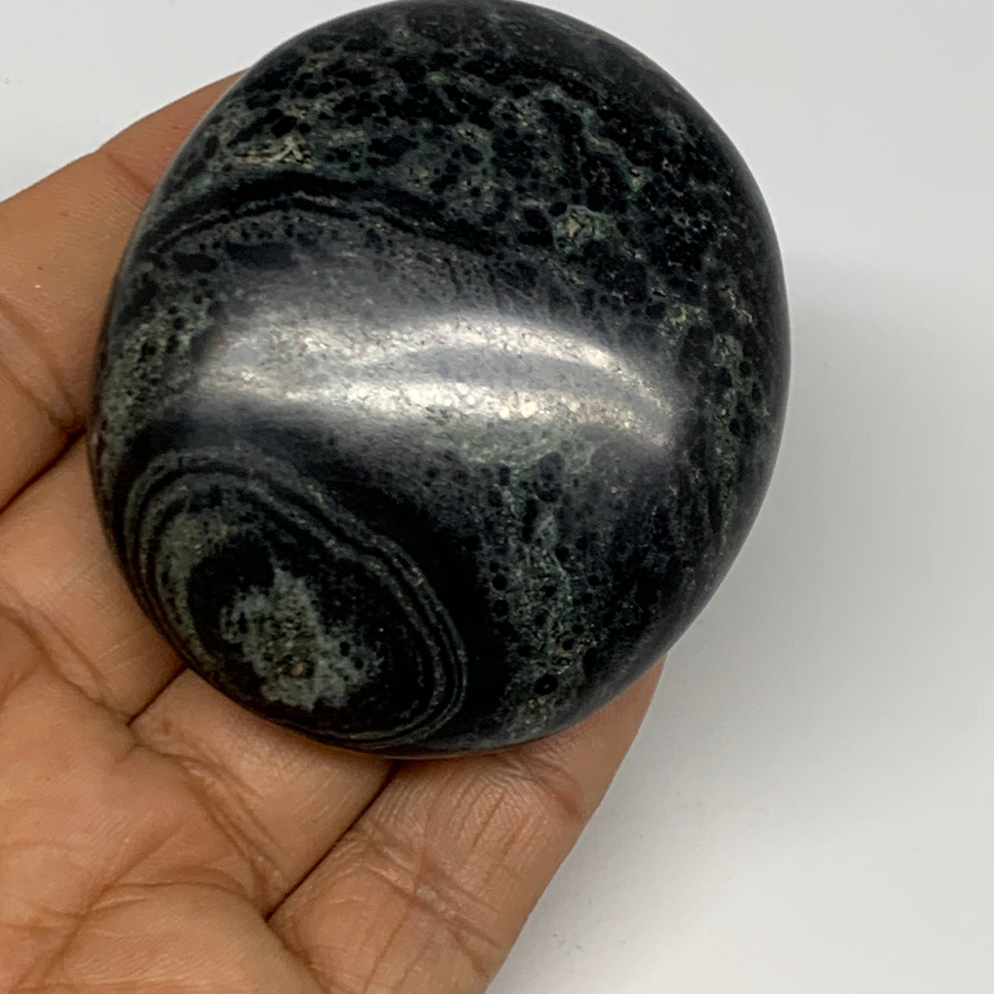 113.3g, 2.4"x2.1"x0.9", Crocodile Kambaba Jasper Palm-Stone @Madagascar, B28074