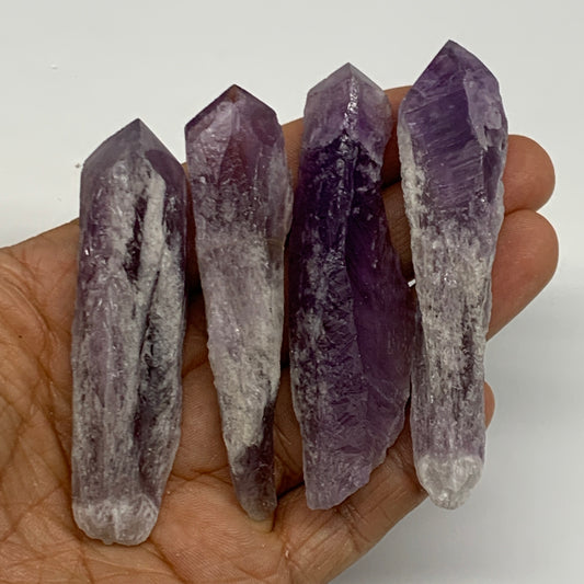 96.9g, 2.8 - 3.2", 4pcs, Amethyst Point Polished Rough lower part @Brazil, B2886