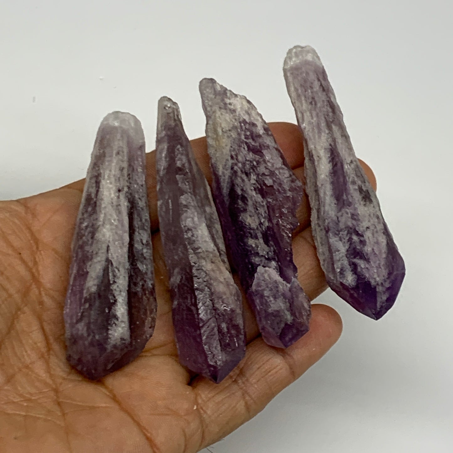 96.9g, 2.8 - 3.2", 4pcs, Amethyst Point Polished Rough lower part @Brazil, B2886