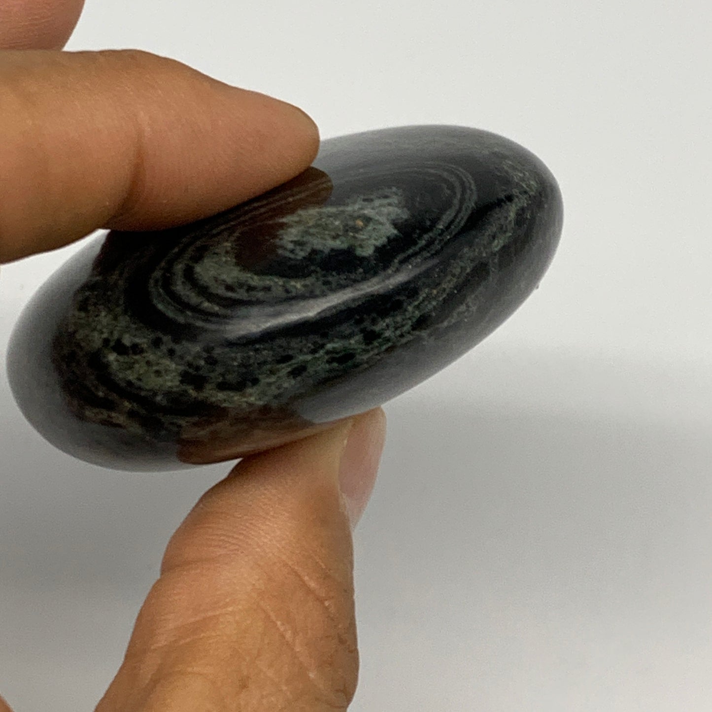 113.3g, 2.4"x2.1"x0.9", Crocodile Kambaba Jasper Palm-Stone @Madagascar, B28074