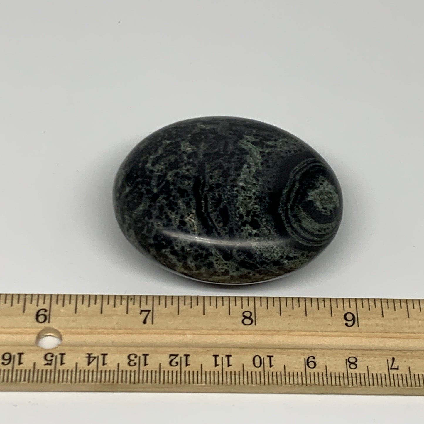 113.3g, 2.4"x2.1"x0.9", Crocodile Kambaba Jasper Palm-Stone @Madagascar, B28074