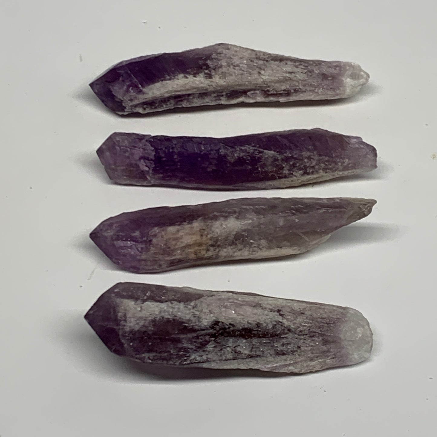 96.9g, 2.8 - 3.2", 4pcs, Amethyst Point Polished Rough lower part @Brazil, B2886