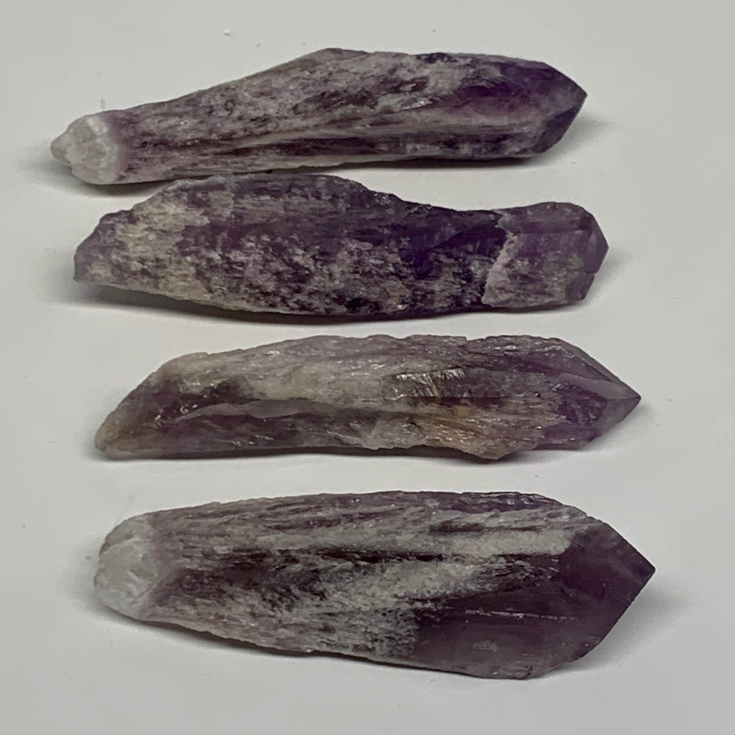 96.9g, 2.8 - 3.2", 4pcs, Amethyst Point Polished Rough lower part @Brazil, B2886