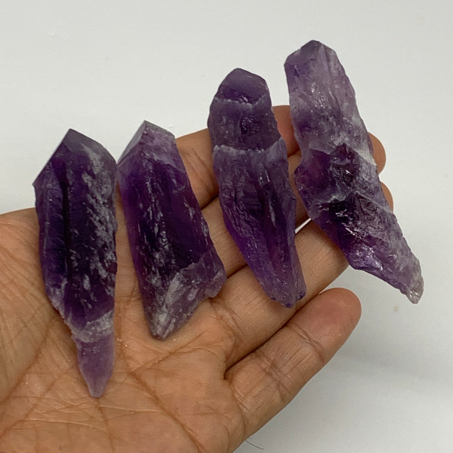 97.2g, 2.2 - 3", 4pcs, Amethyst Point Polished Rough lower part @Brazil, B28868