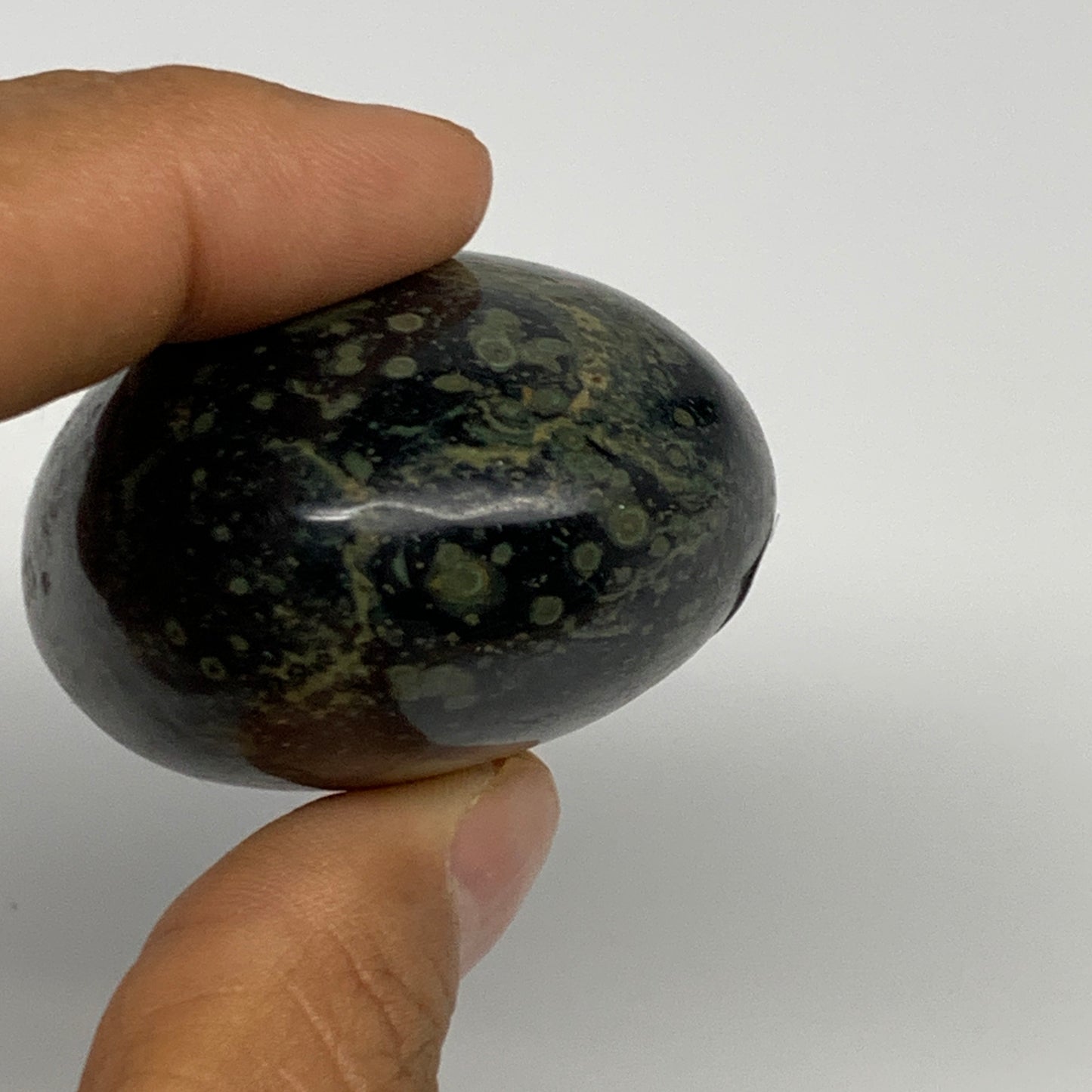 121.6g, 2.4"x1.7"x1.3", Crocodile Kambaba Jasper Palm-Stone @Madagascar, B28075