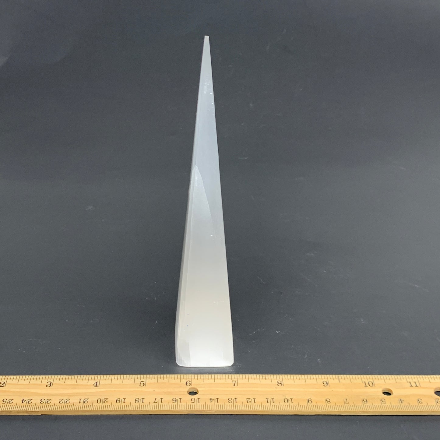 197.3g, 7.3"x1.4", Selenite (Satin Spar) Crystal Crystal Tower Point,B35945