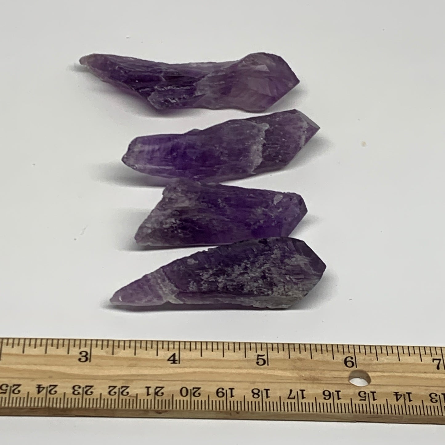 97.2g, 2.2 - 3", 4pcs, Amethyst Point Polished Rough lower part @Brazil, B28868