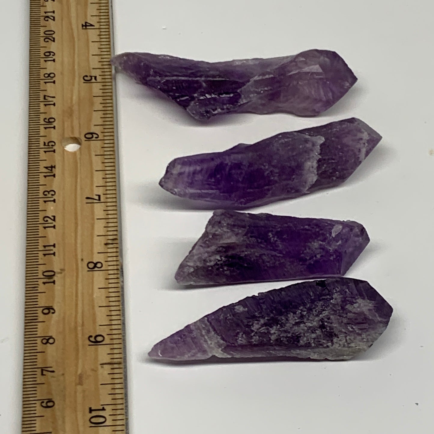 97.2g, 2.2 - 3", 4pcs, Amethyst Point Polished Rough lower part @Brazil, B28868