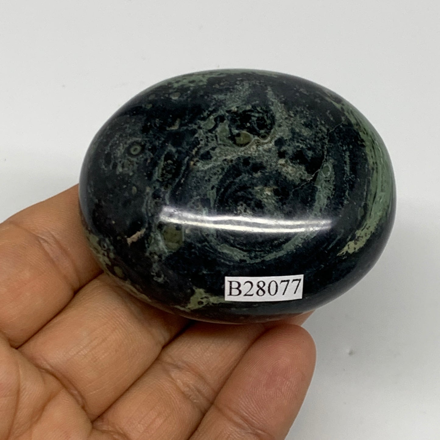 118g, 2.4"x2"x1", Crocodile Kambaba Jasper Palm-Stone @Madagascar, B28077