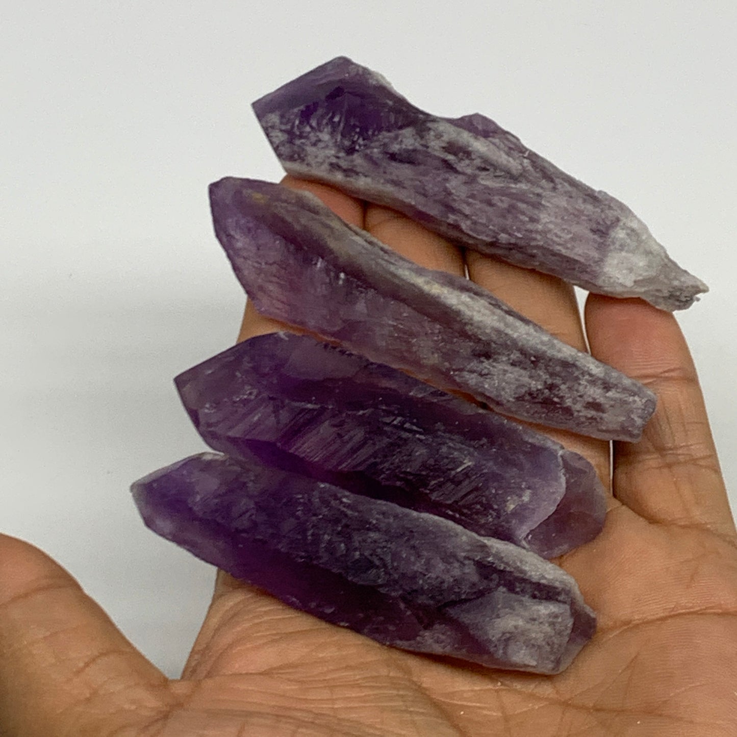 108.2g, 2.6" - 3.2",4pcs, Amethyst Point Polished Rough lower part @Brazil, B288