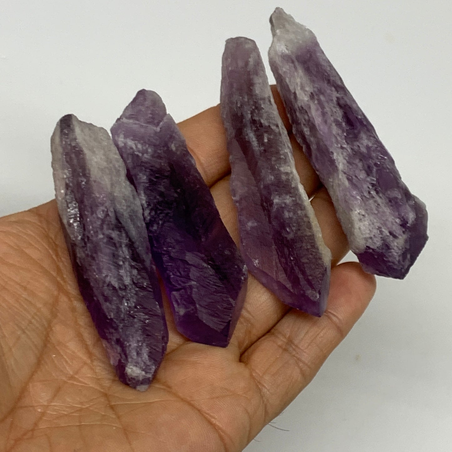 108.2g, 2.6" - 3.2",4pcs, Amethyst Point Polished Rough lower part @Brazil, B288