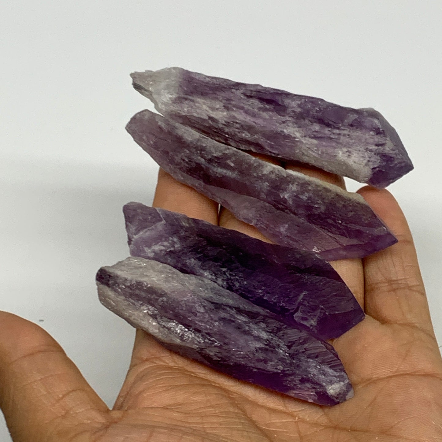 108.2g, 2.6" - 3.2",4pcs, Amethyst Point Polished Rough lower part @Brazil, B288