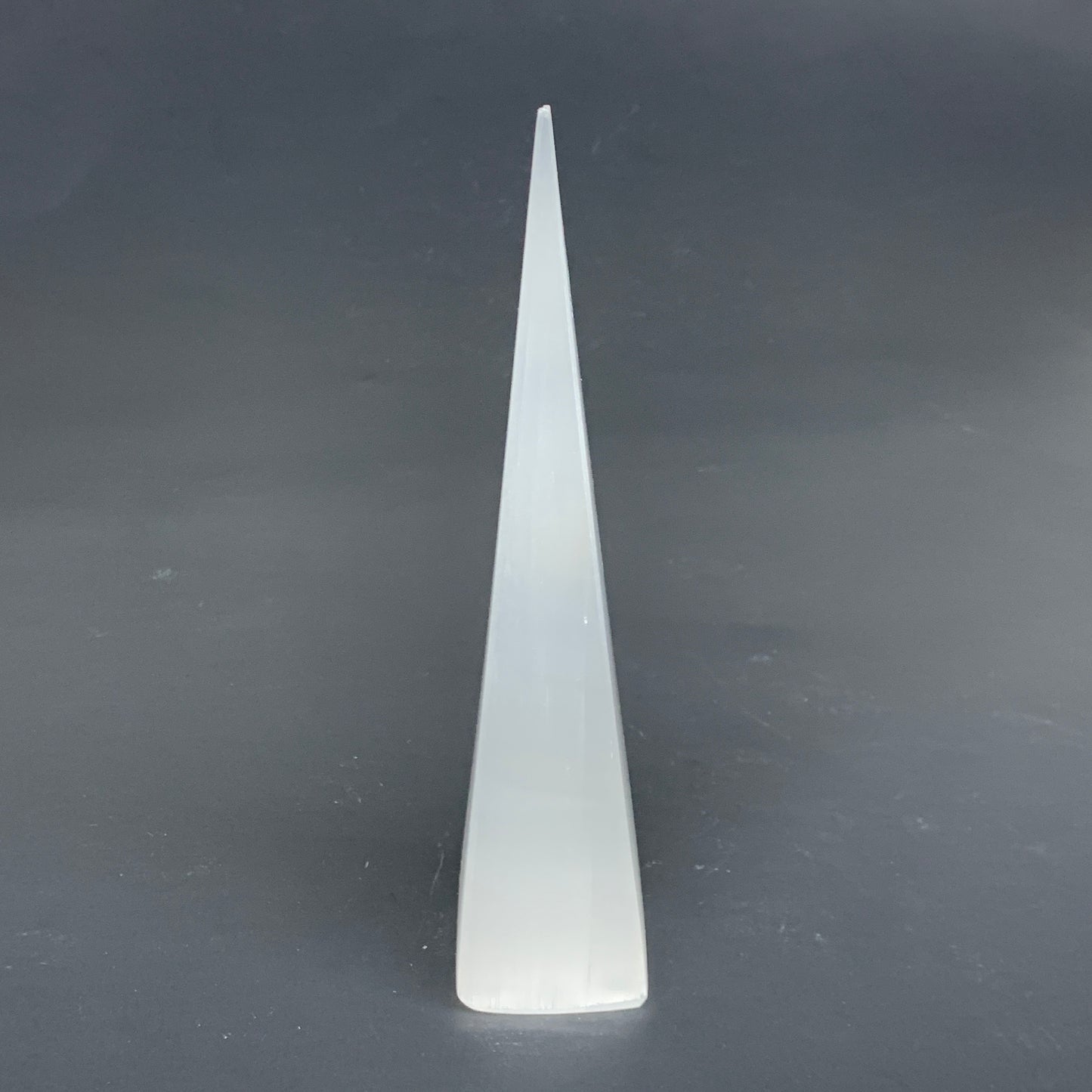 243.3g, 7"x1.5"x1.6", Selenite (Satin Spar) Crystal Crystal Tower Point,B35946