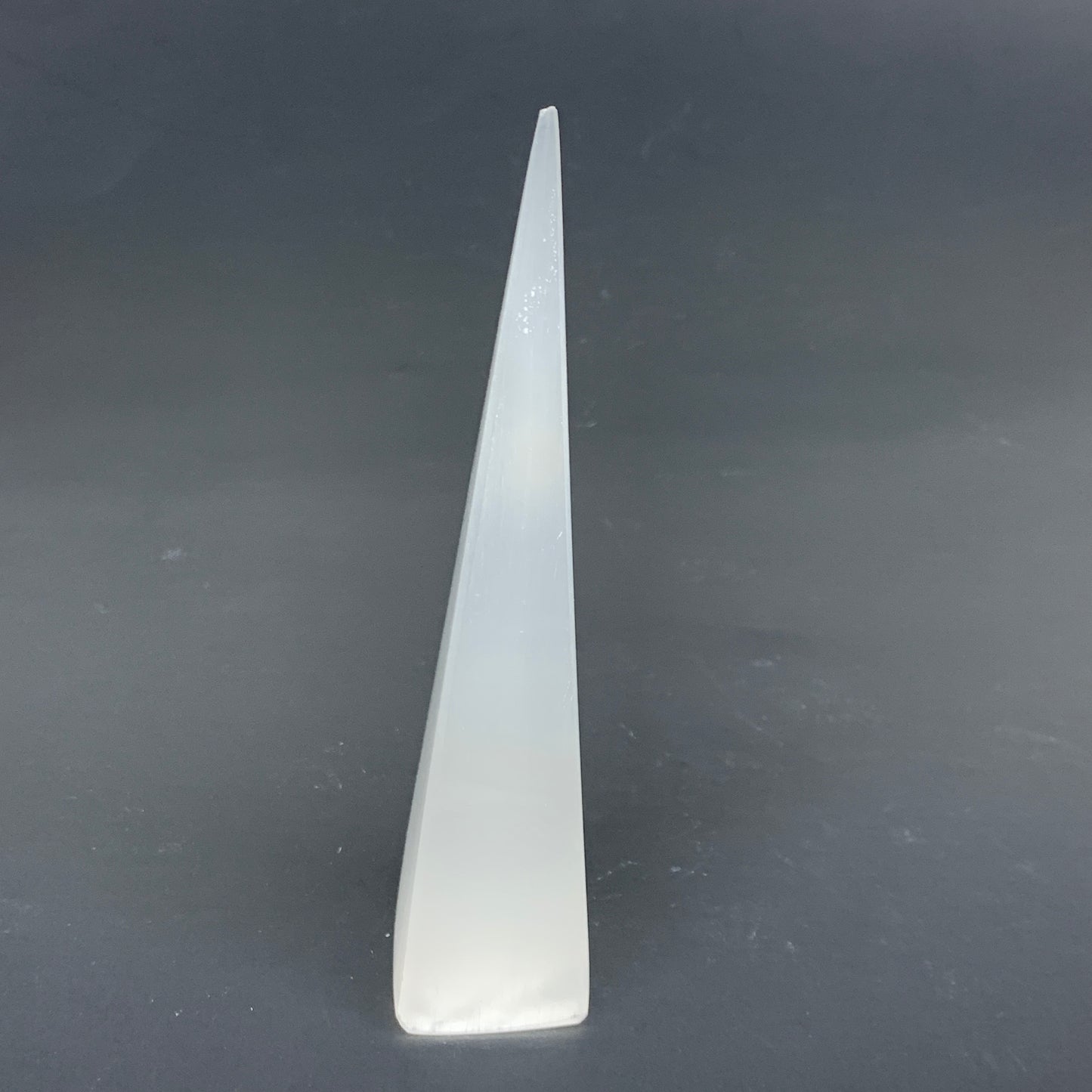 243.3g, 7"x1.5"x1.6", Selenite (Satin Spar) Crystal Crystal Tower Point,B35946