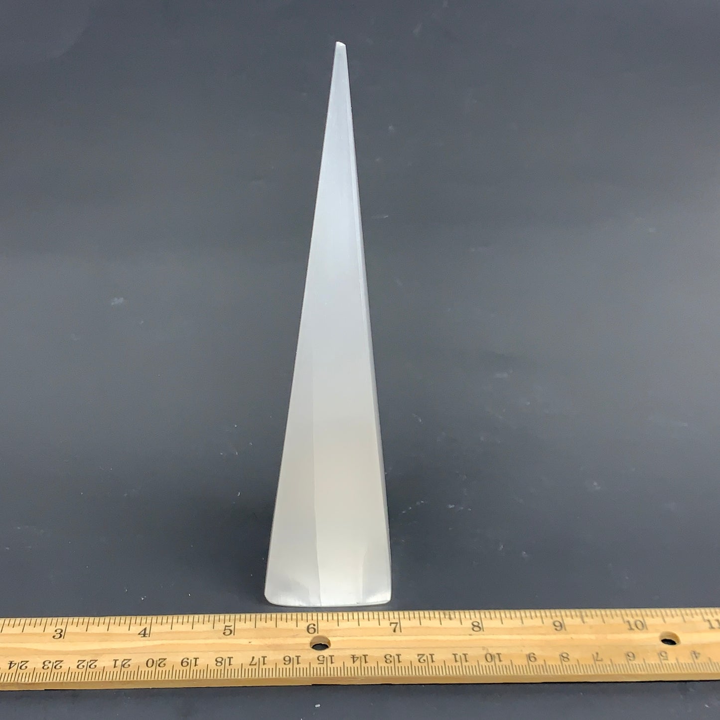 243.3g, 7"x1.5"x1.6", Selenite (Satin Spar) Crystal Crystal Tower Point,B35946