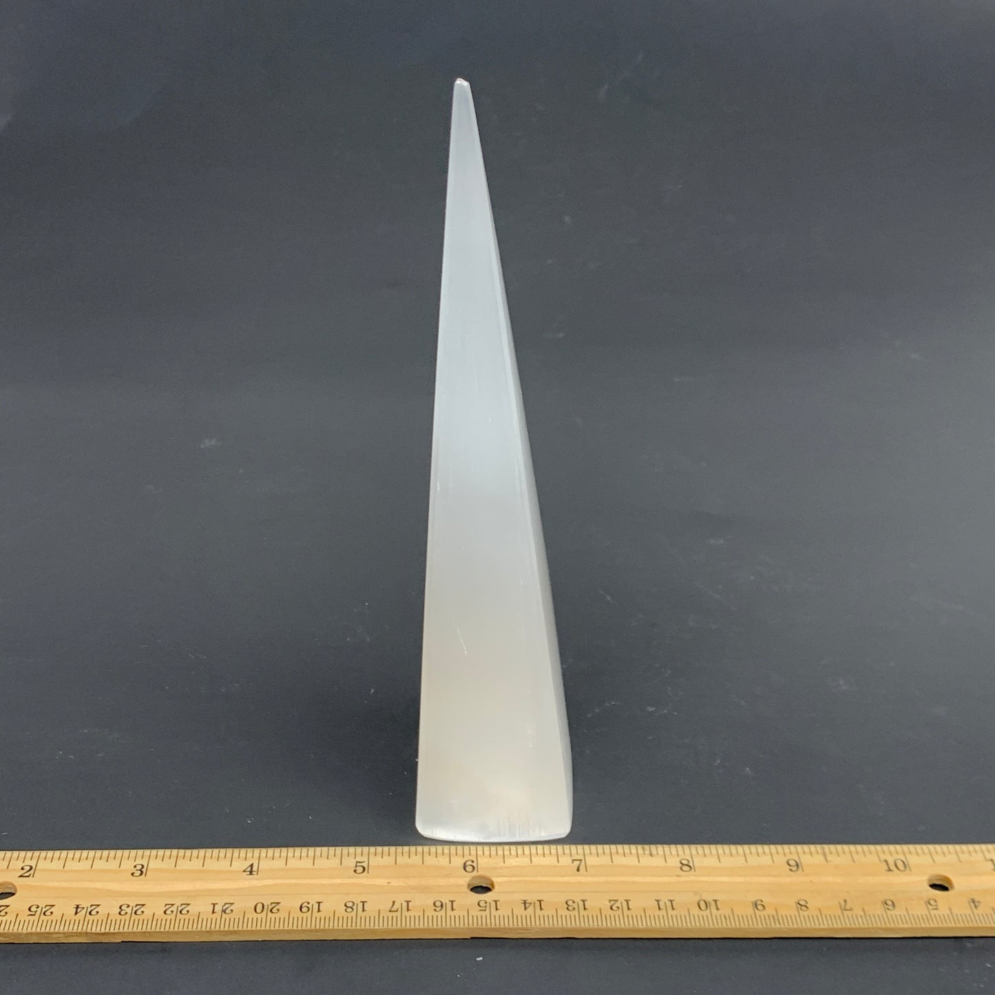 243.3g, 7"x1.5"x1.6", Selenite (Satin Spar) Crystal Crystal Tower Point,B35946