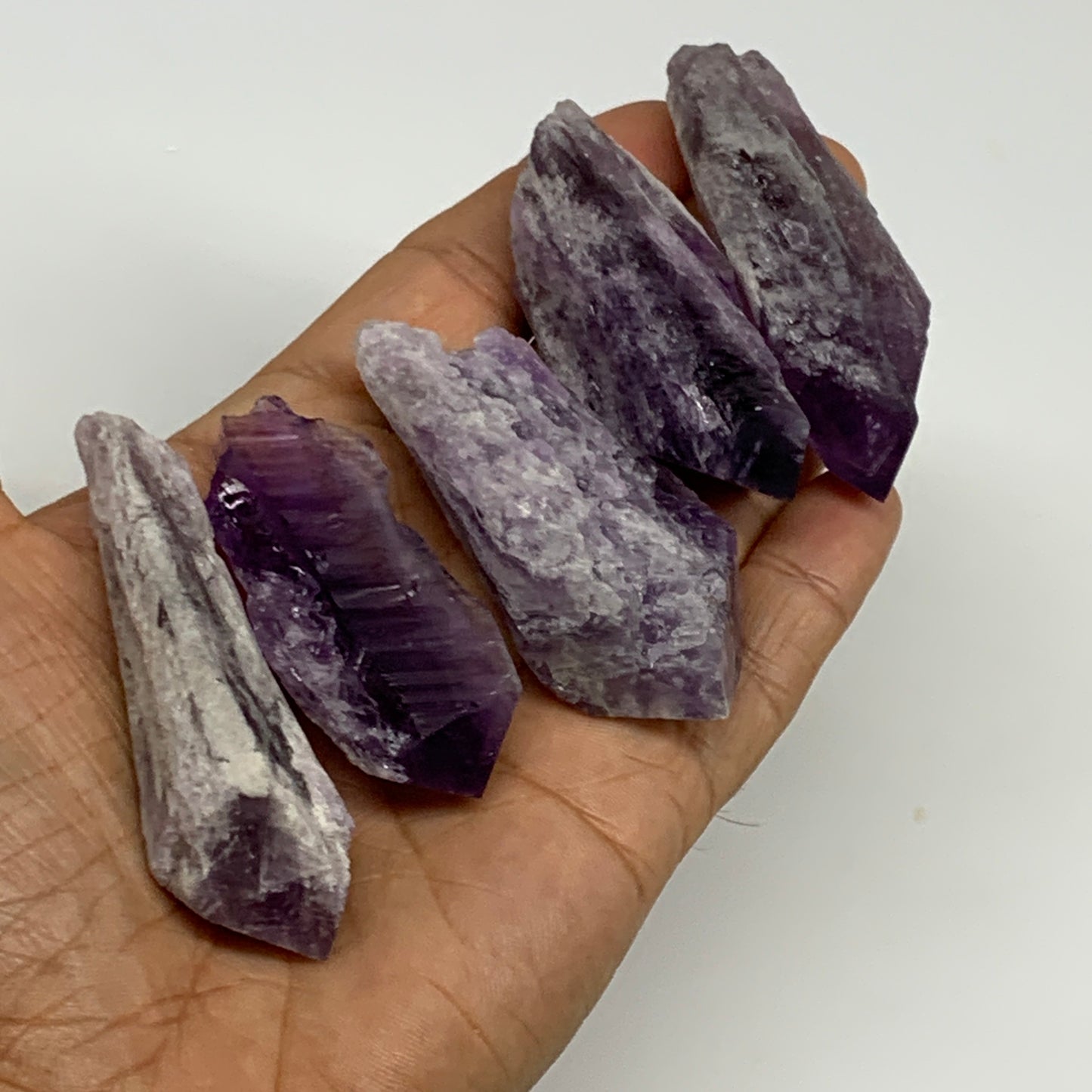 145.7g, 2.1" - 2.6",5pcs, Amethyst Point Polished Rough lower part @Brazil, B288