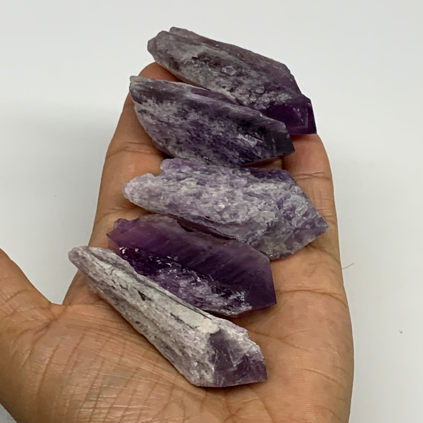 145.7g, 2.1" - 2.6",5pcs, Amethyst Point Polished Rough lower part @Brazil, B288