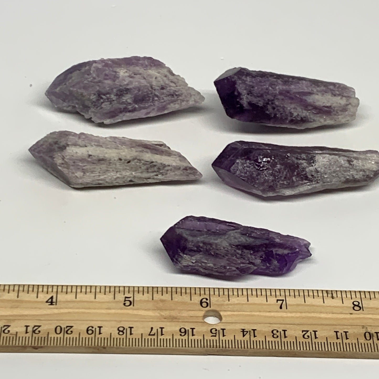 145.7g, 2.1" - 2.6",5pcs, Amethyst Point Polished Rough lower part @Brazil, B288