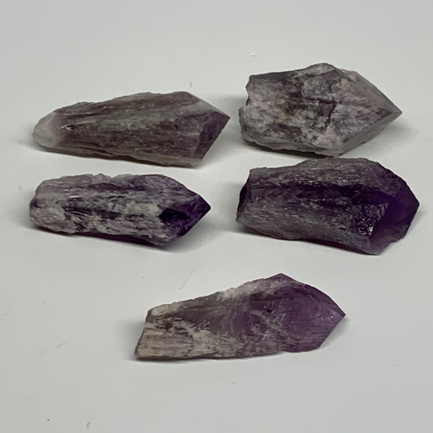 126g, 2" - 2.3",5pcs, Amethyst Point Polished Rough lower part @Brazil, B28872