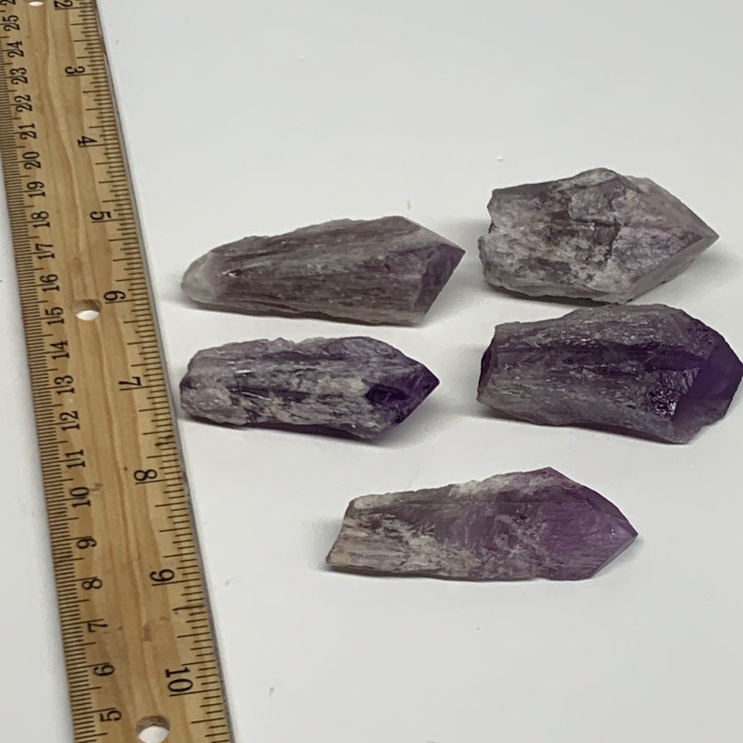 126g, 2" - 2.3",5pcs, Amethyst Point Polished Rough lower part @Brazil, B28872