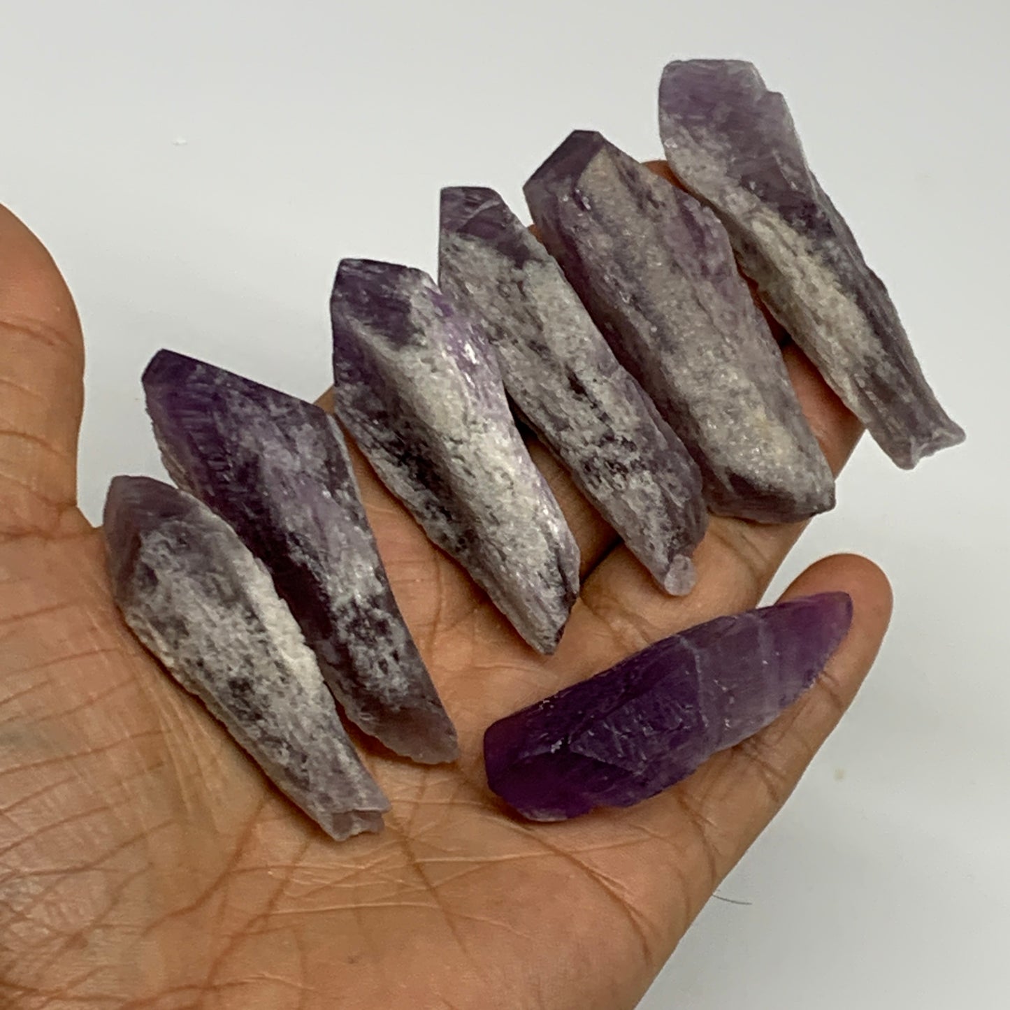 127.7g, 2" - 2.5",7pcs, Amethyst Point Polished Rough lower part @Brazil, B28873