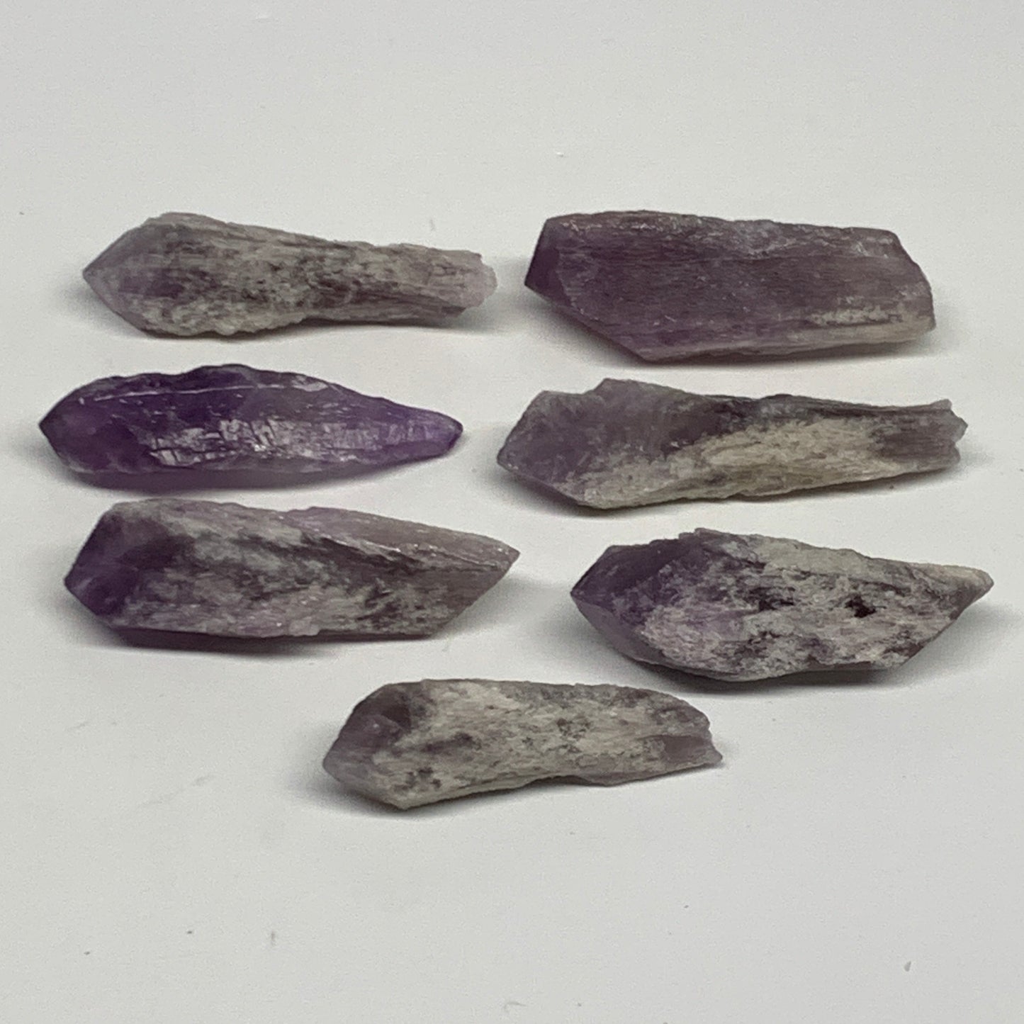 127.7g, 2" - 2.5",7pcs, Amethyst Point Polished Rough lower part @Brazil, B28873