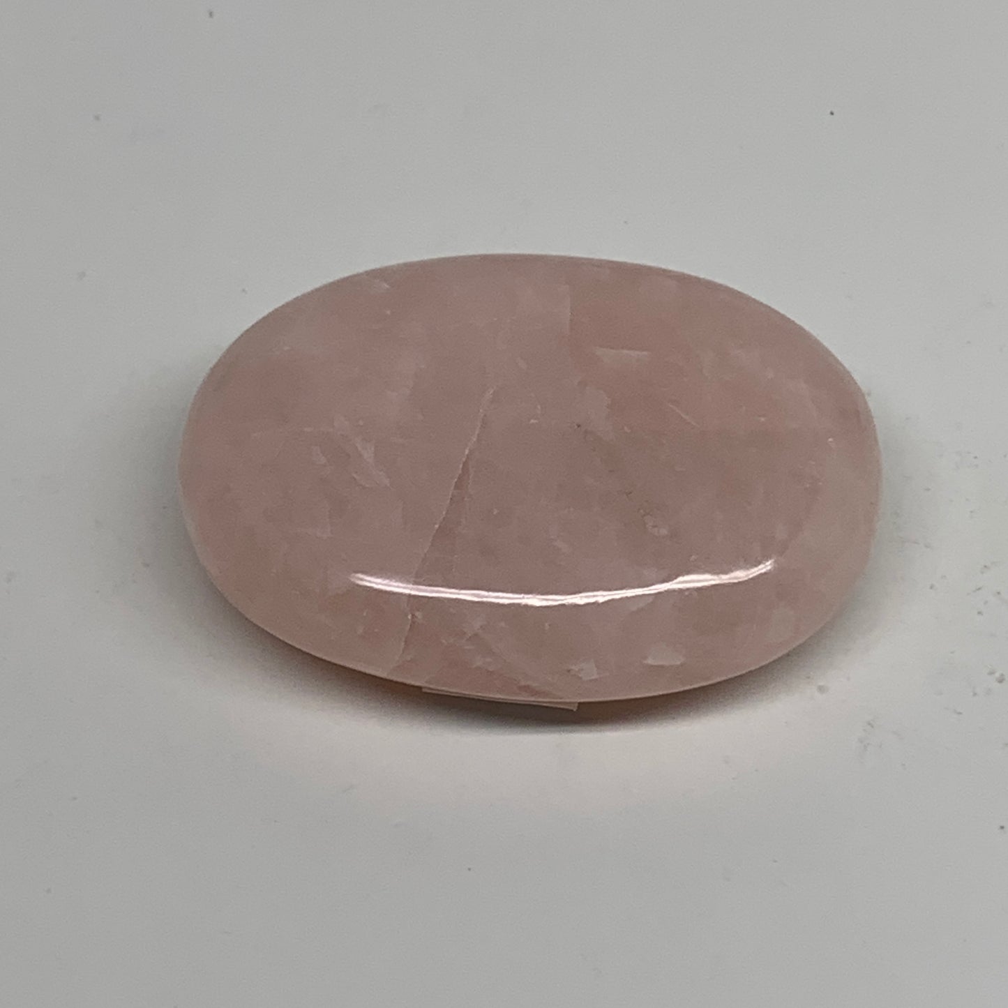 86.6g , 2.4"x1.8"x0.8", Natural Pink Rose Quartz Palm-stone Crystal, B34523