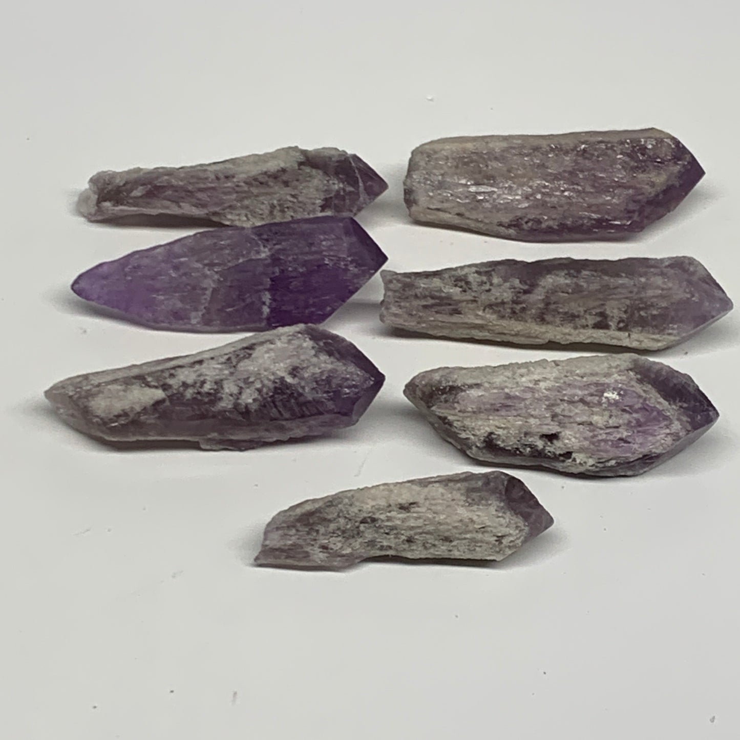 127.7g, 2" - 2.5",7pcs, Amethyst Point Polished Rough lower part @Brazil, B28873